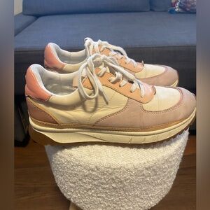 Retro Madewell Kickoff Trainer sneakers in pink and neutral color
